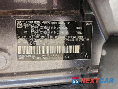 Zdjęcie 14 z 14 samochodu: 2021 TOYOTA RAV4 XLE VIN:2T3W1RFV0MC134511 - miniatura