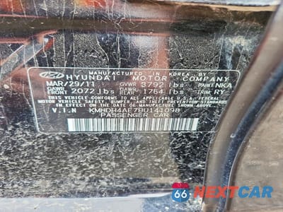 Zdjęcie 13 z 13 samochodu: 2011 HYUNDAI ELANTRA LIMITED VIN:KMHDH4AE7BU141098 - miniatura