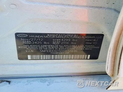 Zdjęcie 12 z 12 samochodu: 2013 HYUNDAI SONATA GLS VIN:5NPEB4AC5DH651696 - miniatura