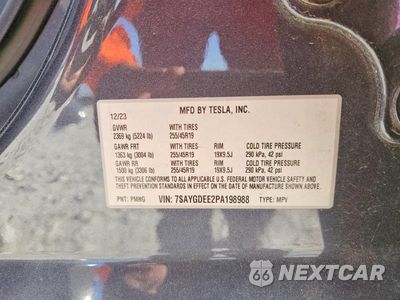 Zdjęcie 12 z 12 samochodu: 2023 TESLA MODEL Y VIN:7SAYGDEE2PA198988 - miniatura