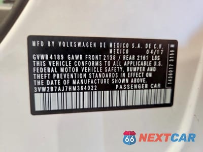 Zdjęcie 12 z 12 samochodu: 2017 VOLKSWAGEN JETTA S VIN:3VW2B7AJ7HM364022 - miniatura