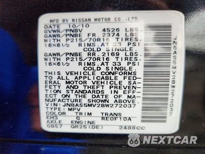 Zdjęcie 13 z 13 samochodu: 2011 NISSAN ROGUE S VIN:JN8AS5MV2BW272037 - miniatura