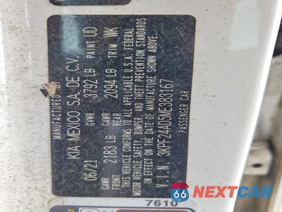 Zdjęcie 12 z 12 samochodu: 2021 KIA FORTE LXS VIN:3KPF24AD5ME383167 - miniatura