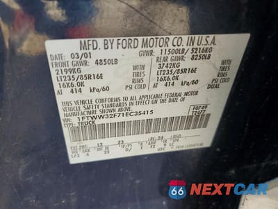 Zdjęcie 12 z 12 samochodu: 2001 FORD F350 SUPER DUTY VIN:1FTWW32F71EC35415 - miniatura