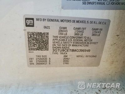 Zdjęcie 12 z 12 samochodu: 2021 GMC SIERRA K1500 ELEVATION VIN:3GTU9CET8MG396949 - miniatura