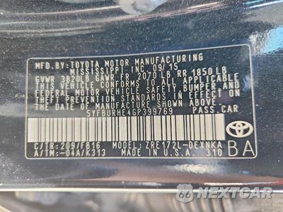 Zdjęcie 12 z 12 samochodu: 2016 TOYOTA COROLLA LE VIN:5YFBURHE4GP399769 - miniatura