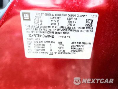 Zdjęcie 12 z 12 samochodu: 2016 GMC TERRAIN SLE VIN:2GKFLTEK1G6204423 - miniatura