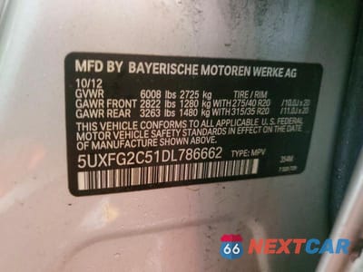 Zdjęcie 13 z 13 samochodu: 2013 BMW X6 XDRIVE35I VIN:5UXFG2C51DL786662 - miniatura
