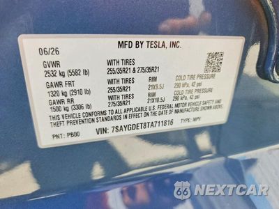Zdjęcie 13 z 13 samochodu: 2026 TESLA MODEL Y VIN:7SAYGDET8TA711816 - miniatura