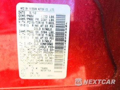 Zdjęcie 14 z 14 samochodu: 2010 NISSAN ROGUE SL VIN:JN8AS5MT0AW025483 - miniatura