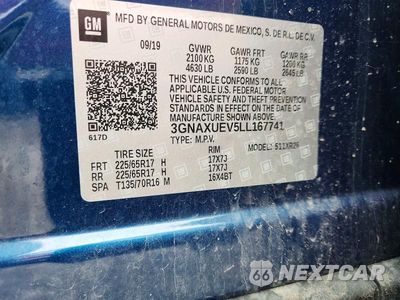 Zdjęcie 12 z 12 samochodu: 2020 CHEVROLET EQUINOX LT VIN:3GNAXUEV5LL167741 - miniatura