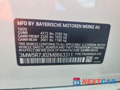 Zdjęcie 12 z 12 samochodu: 2021 BMW 3ER 330XI VIN:3MW5R7J02M8B63311 - miniatura