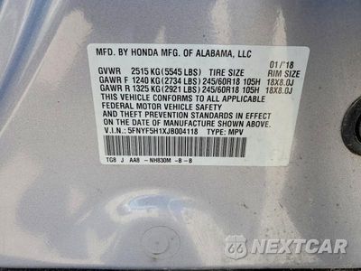 Zdjęcie 13 z 13 samochodu: 2018 HONDA PILOT LX VIN:5FNYF5H1XJB004118 - miniatura