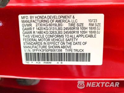 Zdjęcie 12 z 12 samochodu: 2023 HONDA RIDGELINE RTL VIN:5FPYK3F50PB061398 - miniatura