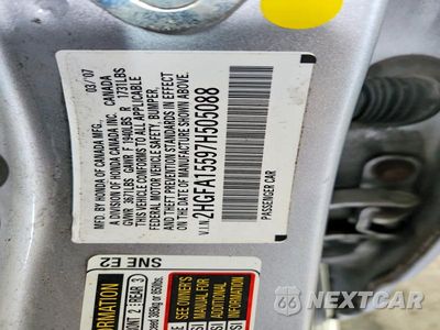 Zdjęcie 12 z 12 samochodu: 2007 HONDA CIVIC LX VIN:2HGFA15597H505088 - miniatura