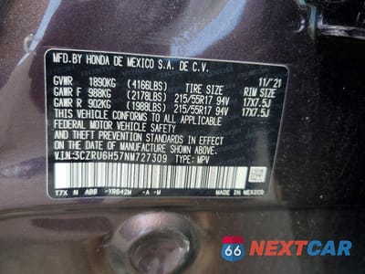 Zdjęcie 13 z 13 samochodu: 2022 HONDA HR-V EX VIN:3CZRU6H57NM727309 - miniatura