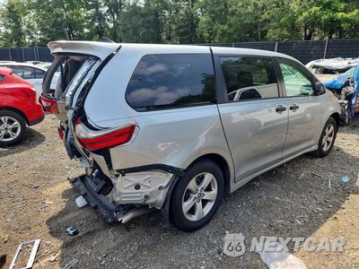 Trzecie zdjęcie samochodu z tyłu: 2020 TOYOTA SIENNA L VIN:5TDZZ3DC9LS086493 - miniatura