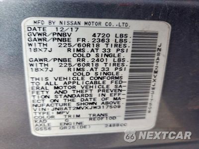 Zdjęcie 13 z 13 samochodu: 2018 NISSAN ROGUE SL VIN:JN8AT2MVXJW317509 - miniatura