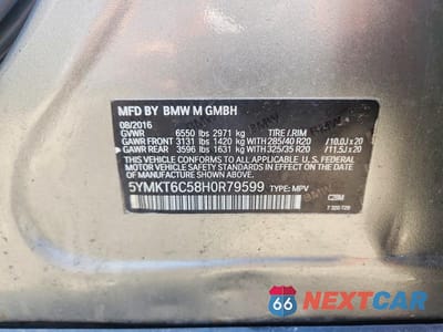 Zdjęcie 13 z 13 samochodu: 2017 BMW X5 M VIN:5YMKT6C58H0R79599 - miniatura