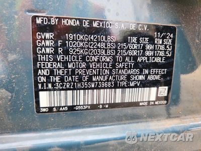 Zdjęcie 13 z 13 samochodu: 2025 HONDA HR-V LX VIN:3CZRZ1H35SM739683 - miniatura