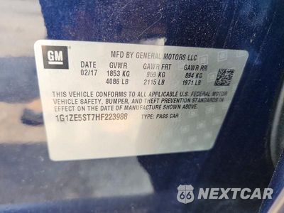 Zdjęcie 12 z 12 samochodu: 2017 CHEVROLET MALIBU LT VIN:1G1ZE5ST7HF223988 - miniatura