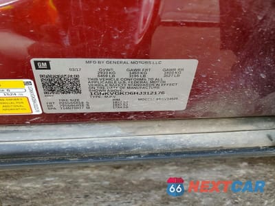 Zdjęcie 12 z 12 samochodu: 2017 CHEVROLET TRAVERSE LT VIN:1GNKVGKD6HJ312176 - miniatura