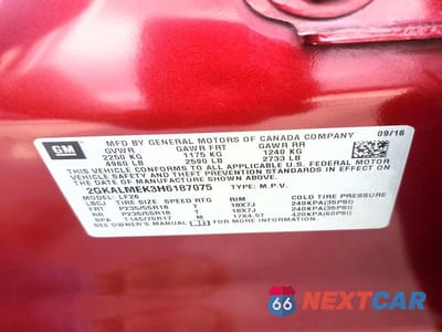 Zdjęcie 13 z 13 samochodu: 2017 GMC TERRAIN SLE VIN:2GKALMEK3H6187075 - miniatura