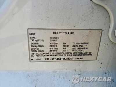 Zdjęcie 13 z 13 samochodu: 2022 TESLA MODEL Y VIN:7SAYGDEE1NF358245 - miniatura