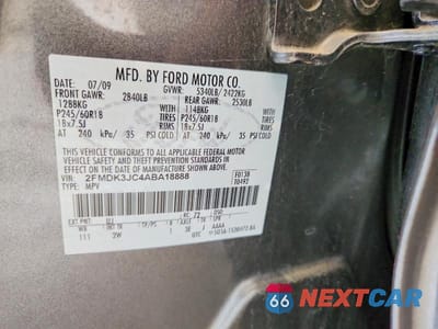 Zdjęcie 13 z 13 samochodu: 2010 FORD EDGE SEL VIN:2FMDK3JC4ABA18888 - miniatura