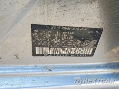 Zdjęcie 12 z 12 samochodu: 2022 SUBARU IMPREZA PREMIUM VIN:4S3GTAD60N3714470 - miniatura