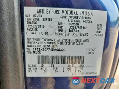 Zdjęcie 13 z 13 samochodu: 2004 FORD F350 SRW SUPER DUTY VIN:1FTSX30P74EA08303 - miniatura