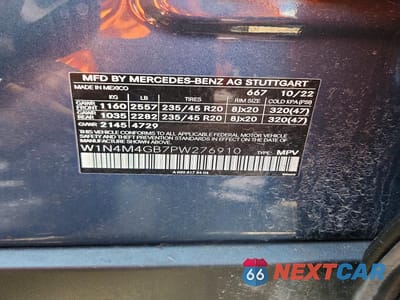 Zdjęcie 12 z 12 samochodu: 2023 MERCEDES-BENZ GLB 250 VIN:W1N4M4GB7PW276910 - miniatura