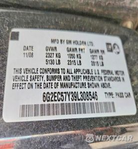 Zdjęcie 13 z 13 samochodu: 2009 PONTIAC G8 GT VIN:6G2EC57Y39L308546 - miniatura