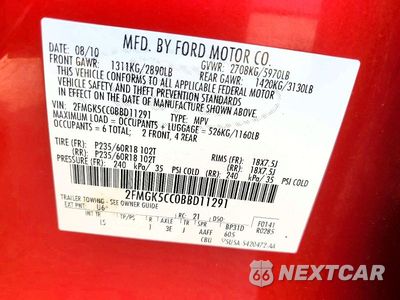 Zdjęcie 12 z 12 samochodu: 2011 FORD FLEX SEL VIN:2FMGK5CC0BBD11291 - miniatura
