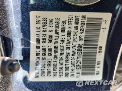Zdjęcie 12 z 12 samochodu: 2017 HONDA CIVIC EX VIN:19XFC2F71HE030905 - miniatura