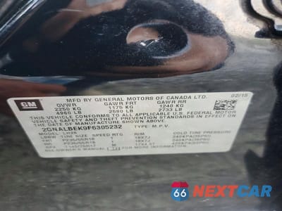 Zdjęcie 12 z 12 samochodu: 2015 CHEVROLET EQUINOX LT VIN:2GNALBEK9F6305232 - miniatura