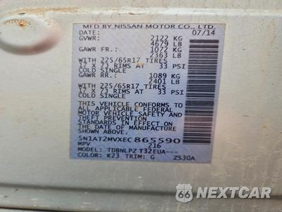 Zdjęcie 14 z 14 samochodu: 2014 NISSAN ROGUE S VIN:5N1AT2MVXEC865590 - miniatura