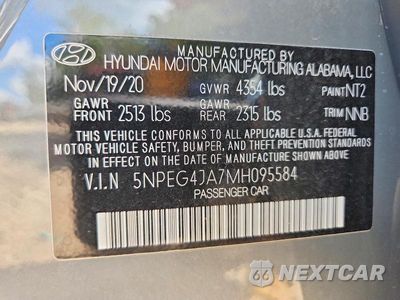 Zdjęcie 12 z 12 samochodu: 2021 HYUNDAI SONATA SE VIN:5NPEG4JA7MH095584 - miniatura