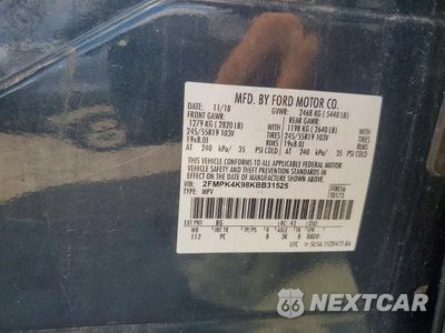 Zdjęcie 13 z 13 samochodu: 2019 FORD EDGE TITANIUM VIN:2FMPK4K98KBB31525 - miniatura