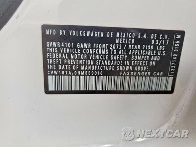 Zdjęcie 12 z 12 samochodu: 2017 VOLKSWAGEN JETTA S VIN:3VW167AJ9HM359016 - miniatura