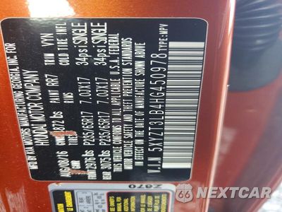 Zdjęcie 13 z 13 samochodu: 2017 HYUNDAI SANTA FE SPORT 2.4L VIN:5XYZT3LB4HG450978 - miniatura