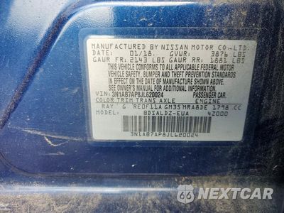 Zdjęcie 12 z 12 samochodu: 2018 NISSAN SENTRA SV VIN:3N1AB7AP8JL620024 - miniatura