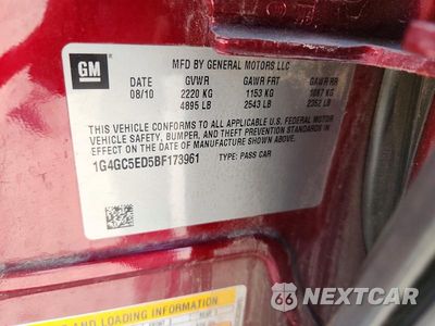 Zdjęcie 12 z 12 samochodu: 2011 BUICK LACROSSE CXL VIN:1G4GC5ED5BF173961 - miniatura
