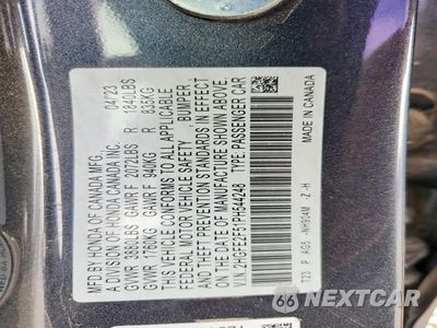Zdjęcie 13 z 13 samochodu: 2023 HONDA CIVIC SPORT VIN:2HGFE2F51PH544248 - miniatura