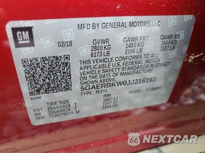 Zdjęcie 14 z 14 samochodu: 2018 BUICK ENCLAVE ESSENCE VIN:5GAERBKW0JJ216193 - miniatura