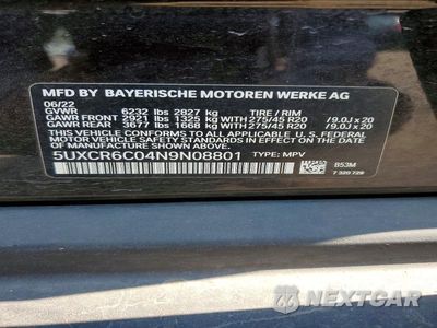 Zdjęcie 14 z 14 samochodu: 2022 BMW X5 XDRIVE40I VIN:5UXCR6C04N9N08801 - miniatura
