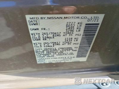 Zdjęcie 12 z 12 samochodu: 2022 NISSAN FRONTIER PRO-X VIN:1N6ED1EJ2NN601256 - miniatura