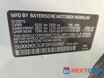Zdjęcie 13 z 13 samochodu: 2015 BMW X5 XDRIVE35I VIN:5UXKR0C53F0P00060 - miniatura