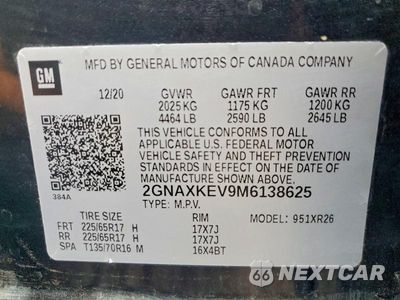 Zdjęcie 13 z 13 samochodu: 2021 CHEVROLET EQUINOX LT VIN:2GNAXKEV9M6138625 - miniatura