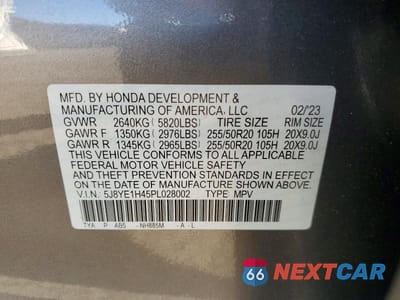 Zdjęcie 14 z 14 samochodu: 2023 ACURA MDX TECHNOLOGY VIN:5J8YE1H45PL028002 - miniatura